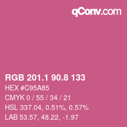 カラーコード: RGB 201.1 90.8 133 | qconv.com