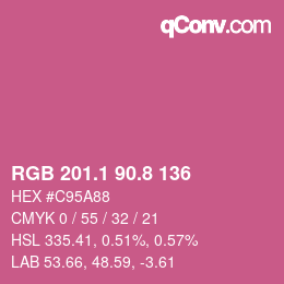 カラーコード: RGB 201.1 90.8 136 | qconv.com