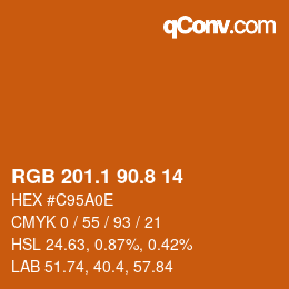 Color code: RGB 201.1 90.8 14 | qconv.com