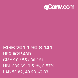 カラーコード: RGB 201.1 90.8 141 | qconv.com