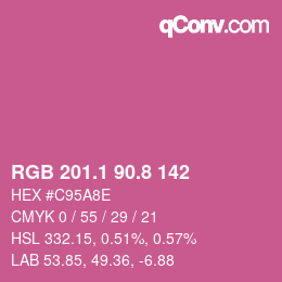 カラーコード: RGB 201.1 90.8 142 | qconv.com