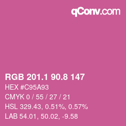 カラーコード: RGB 201.1 90.8 147 | qconv.com