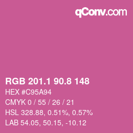 カラーコード: RGB 201.1 90.8 148 | qconv.com