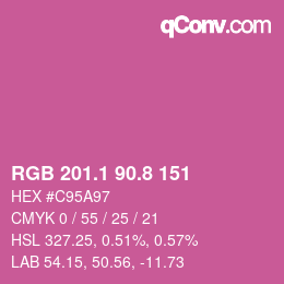 カラーコード: RGB 201.1 90.8 151 | qconv.com