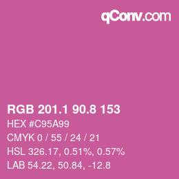 カラーコード: RGB 201.1 90.8 153 | qconv.com