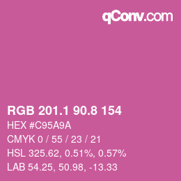 カラーコード: RGB 201.1 90.8 154 | qconv.com