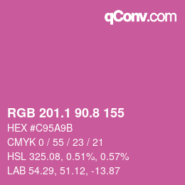 カラーコード: RGB 201.1 90.8 155 | qconv.com