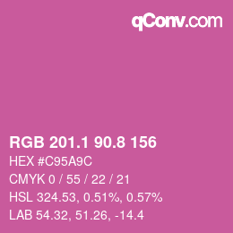 カラーコード: RGB 201.1 90.8 156 | qconv.com