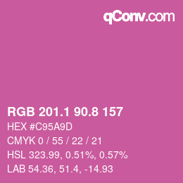 カラーコード: RGB 201.1 90.8 157 | qconv.com