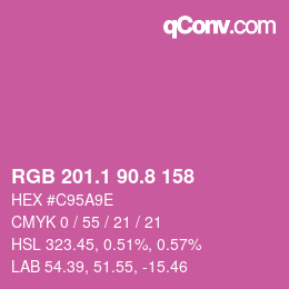カラーコード: RGB 201.1 90.8 158 | qconv.com