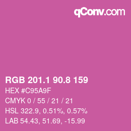 カラーコード: RGB 201.1 90.8 159 | qconv.com