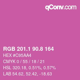 カラーコード: RGB 201.1 90.8 164 | qconv.com