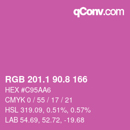 カラーコード: RGB 201.1 90.8 166 | qconv.com