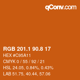Farbcode: RGB 201.1 90.8 17 | qconv.com