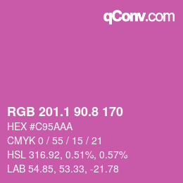 カラーコード: RGB 201.1 90.8 170 | qconv.com