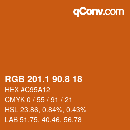 カラーコード: RGB 201.1 90.8 18 | qconv.com
