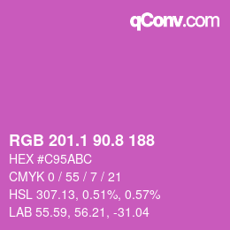 カラーコード: RGB 201.1 90.8 188 | qconv.com