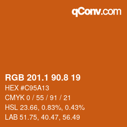 カラーコード: RGB 201.1 90.8 19 | qconv.com