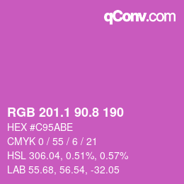 カラーコード: RGB 201.1 90.8 190 | qconv.com