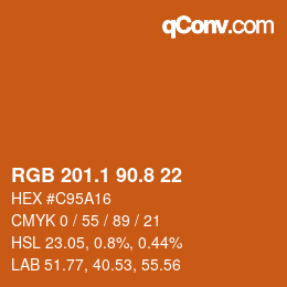 Color code: RGB 201.1 90.8 22 | qconv.com