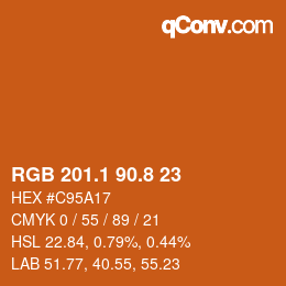 Farbcode: RGB 201.1 90.8 23 | qconv.com