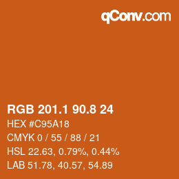 カラーコード: RGB 201.1 90.8 24 | qconv.com
