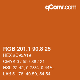 Color code: RGB 201.1 90.8 25 | qconv.com