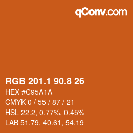 Farbcode: RGB 201.1 90.8 26 | qconv.com