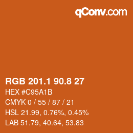 Color code: RGB 201.1 90.8 27 | qconv.com