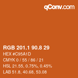 カラーコード: RGB 201.1 90.8 29 | qconv.com