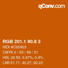 Color code: RGB 201.1 90.8 3 | qconv.com