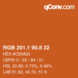 Color code: RGB 201.1 90.8 32 | qconv.com