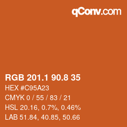 Color code: RGB 201.1 90.8 35 | qconv.com