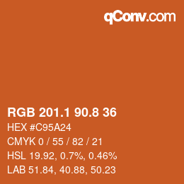Color code: RGB 201.1 90.8 36 | qconv.com