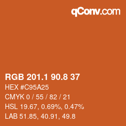 Color code: RGB 201.1 90.8 37 | qconv.com