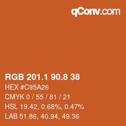 Color code: RGB 201.1 90.8 38 | qconv.com