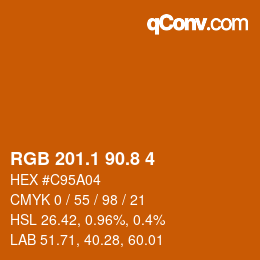 Color code: RGB 201.1 90.8 4 | qconv.com