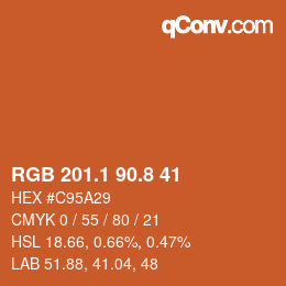 Farbcode: RGB 201.1 90.8 41 | qconv.com