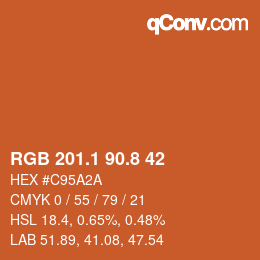 Color code: RGB 201.1 90.8 42 | qconv.com
