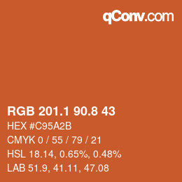 Color code: RGB 201.1 90.8 43 | qconv.com