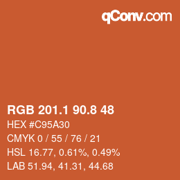 Color code: RGB 201.1 90.8 48 | qconv.com