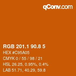 Color code: RGB 201.1 90.8 5 | qconv.com
