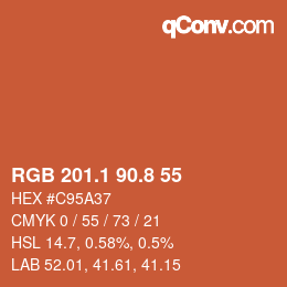 Color code: RGB 201.1 90.8 55 | qconv.com