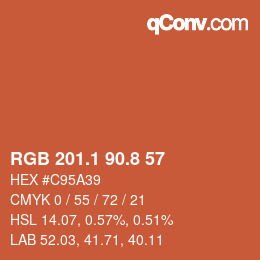 Farbcode: RGB 201.1 90.8 57 | qconv.com