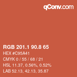 Color code: RGB 201.1 90.8 65 | qconv.com