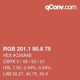 Color code: RGB 201.1 90.8 75 | qconv.com