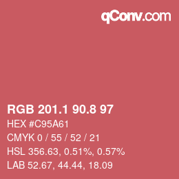 カラーコード: RGB 201.1 90.8 97 | qconv.com