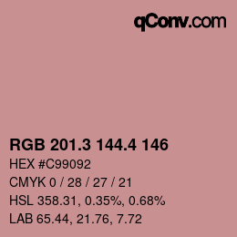 カラーコード: RGB 201.3 144.4 146 | qconv.com