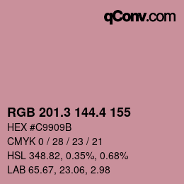 カラーコード: RGB 201.3 144.4 155 | qconv.com
