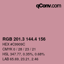 カラーコード: RGB 201.3 144.4 156 | qconv.com